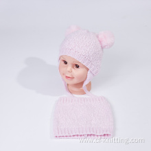Winter knitted beanie and scarf for child